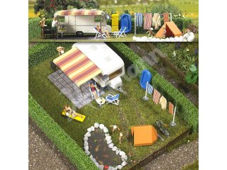 Bausatz für einen Dauercamper-Platz mit Wohnwagen (Fertigmodell) u