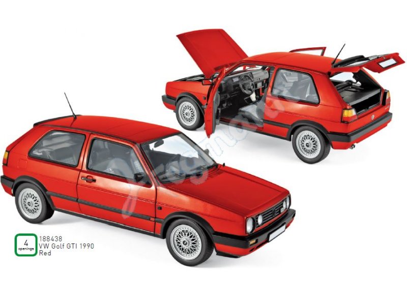 VW Golf GTI 1990 - Red Norev 188438 im Maßstab 1:18 NOREV ...