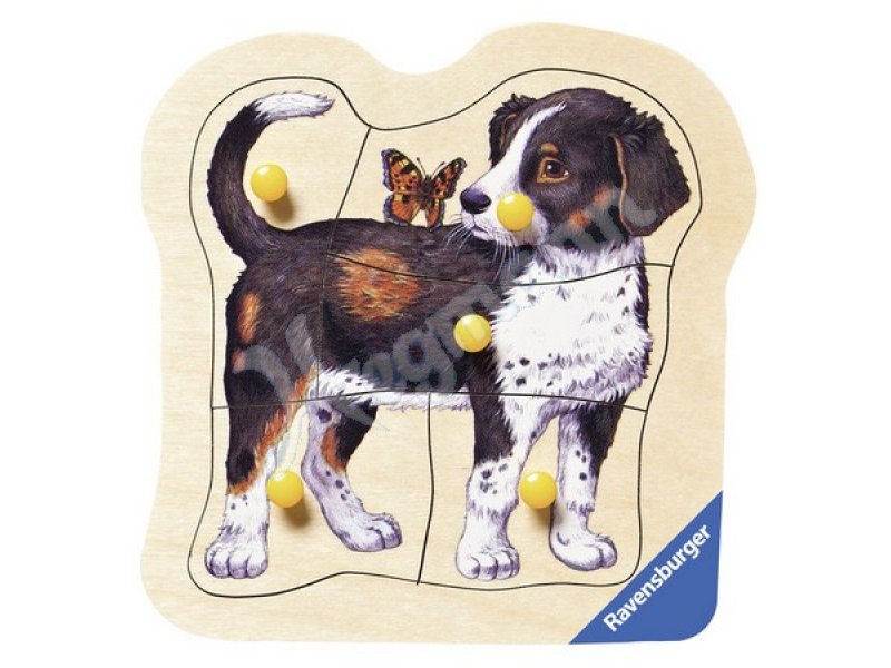 Hund mit Schmetterling HolzK Serie HolzKonturpuzzle / RAVENSBURGER